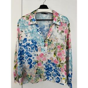 Zara Floral Satin Effect Blouse